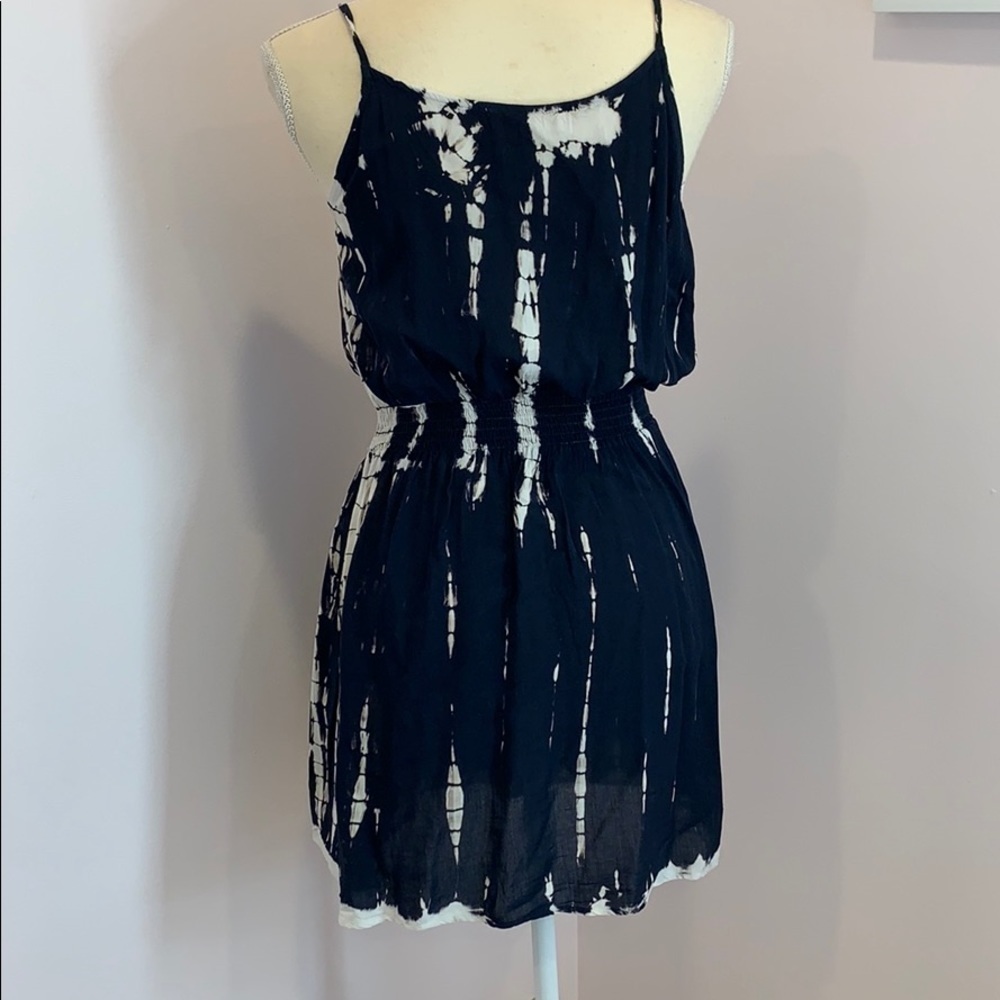 Keyhole Blue/Cream Dress